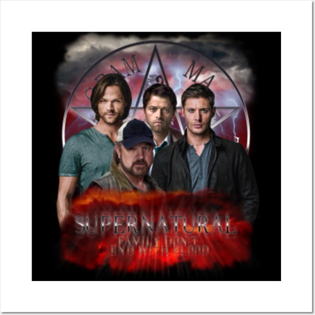 Supernatural Family dont end with blood 4C9 Wall Art by Ratherkool